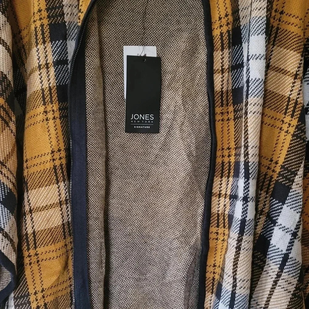 Jones new york plaid cape sweater Pancho size S/M - Picture 12 of 16